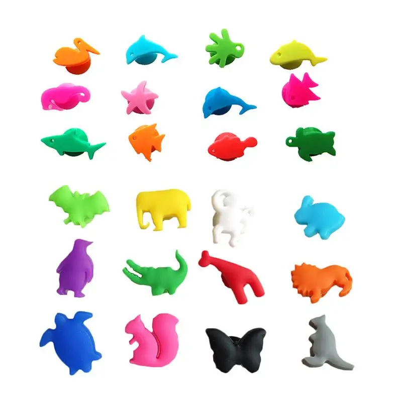 

Markers Charms Drink Silicone Marker Cup Drinking Identifiers Recognizer Glasses Tags Label Bottle Party Cocktail Drinks Animals