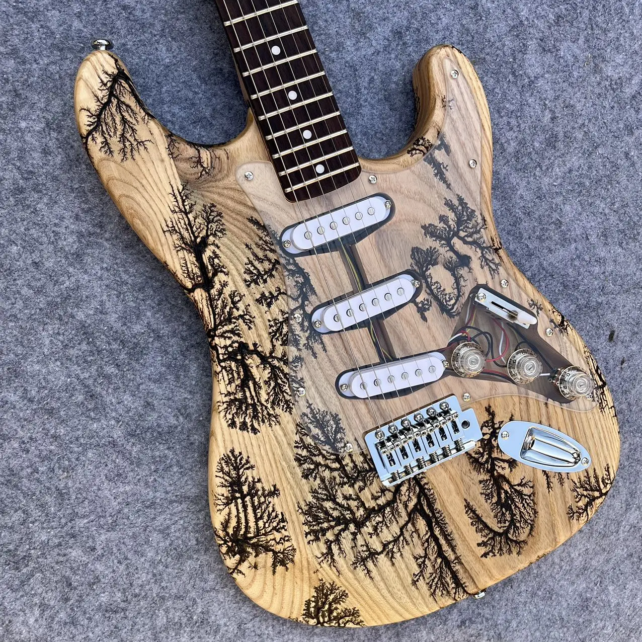 2024 Fast delivery Factory outlet the High Quality Custom Body 6 String Wooden Bling Purple ST Electric Guitar 22 Fret  DSADASSA