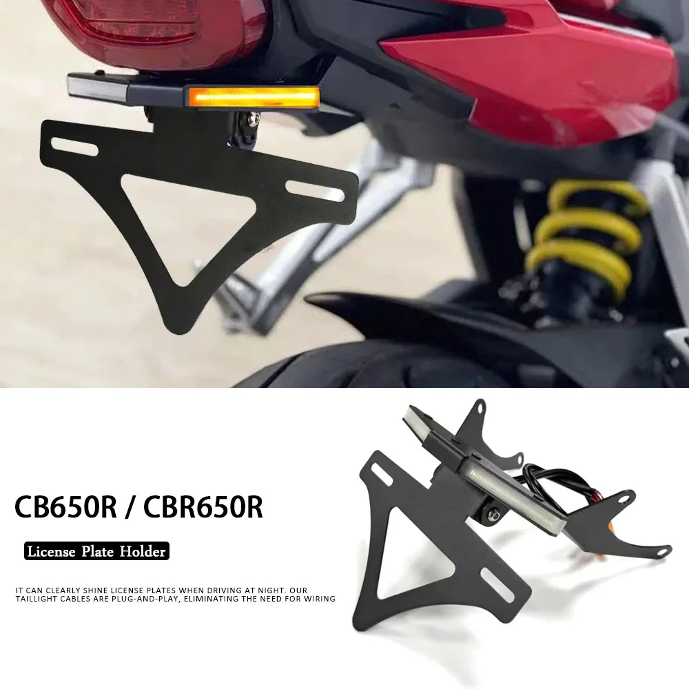 

2021-2025 License Plate Holder For Honda CB650R CBR650R Motorcycle Accessories CNC Tail Tidy Fender Rear Tail Bracket 2024