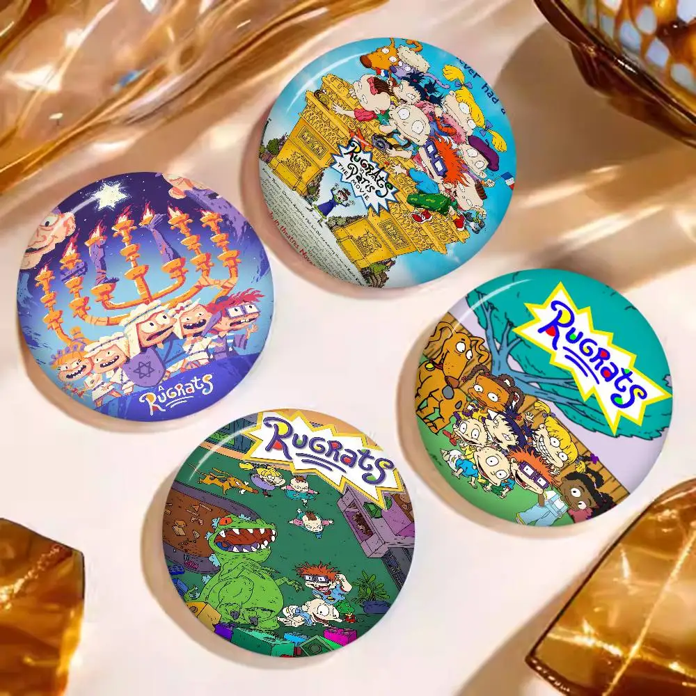 Funny Cute R-Rugrats Tinplate Pin Button Custom Anime Role Old-school Brooch Cartoon Collar Badge Jewelry Gift Fans