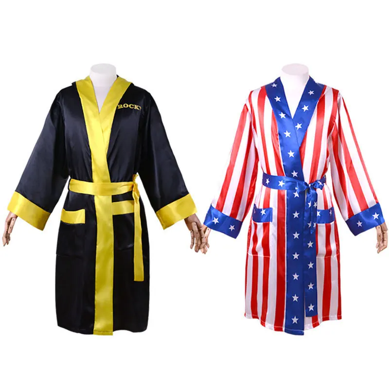 Children Boy Red Black Rocky Balboa Boxer Costume Clothes with Shorts Movie Boxing Robe Costume for Kid