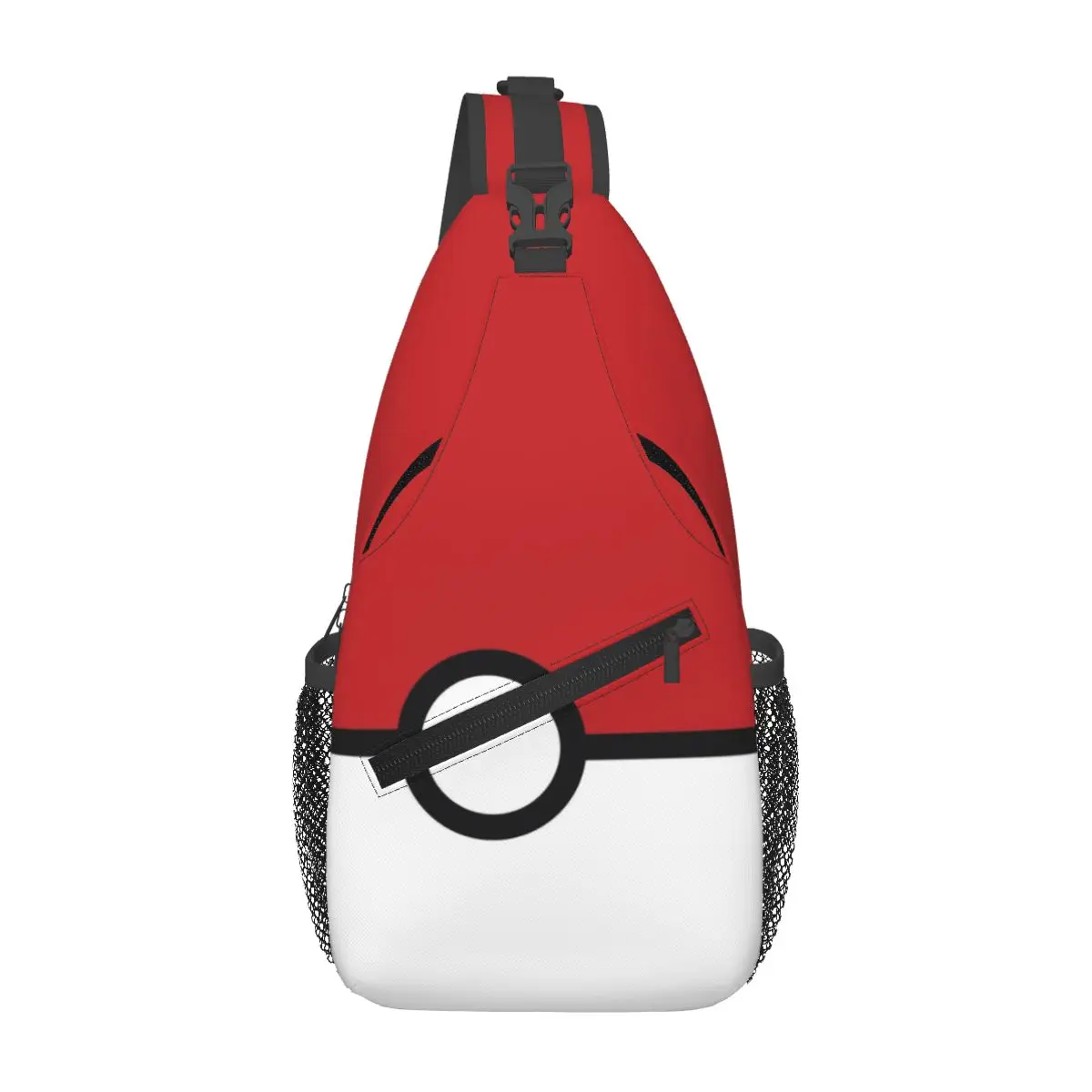 P-Poke Red-White Ball Sling Chest Bags Crossbody Shoulder Backpack Outdoor Sports Daypacks Fashion Bag