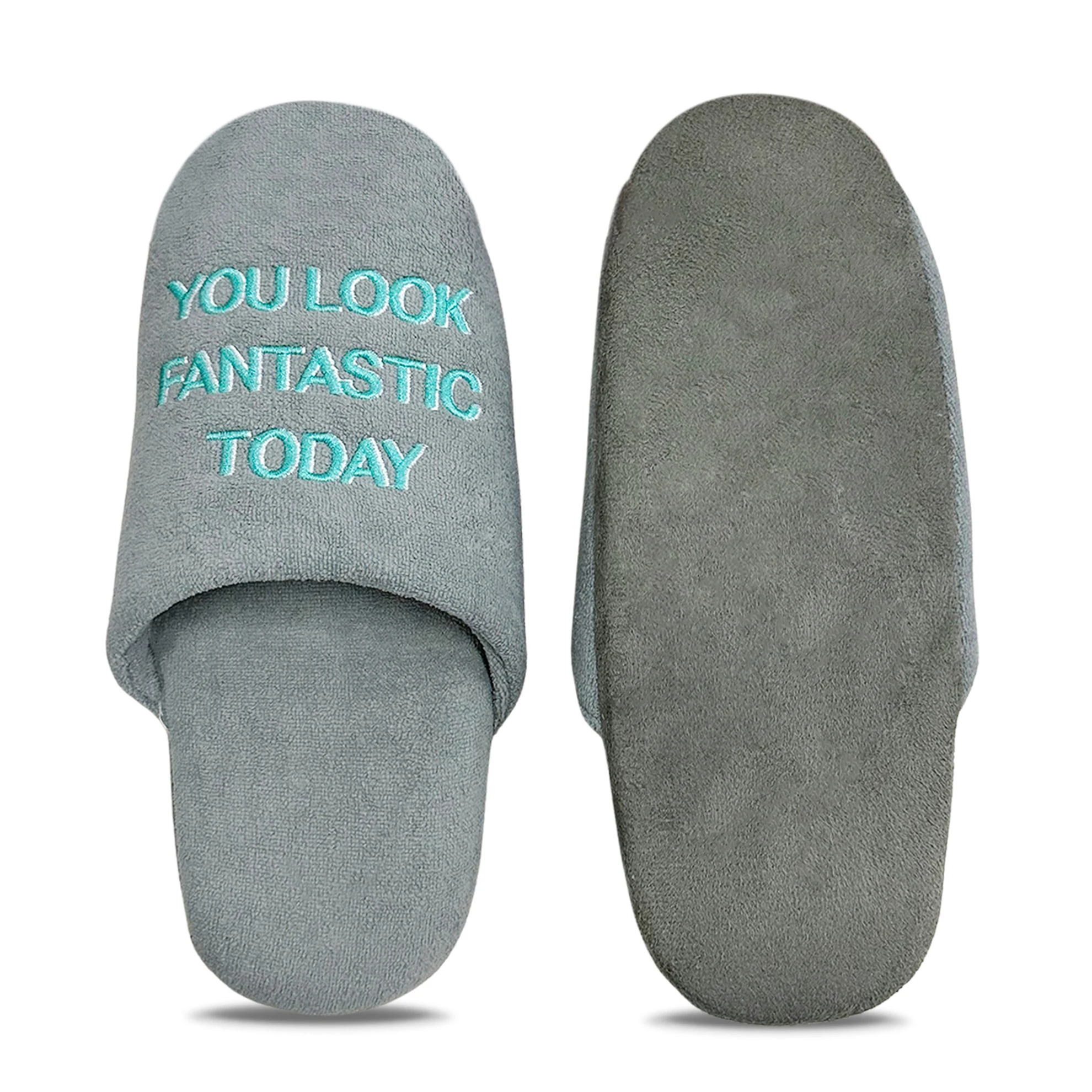 You look amazing today - embroidered letter slippers to start your wonderful day with a full toe design, available in all sizes