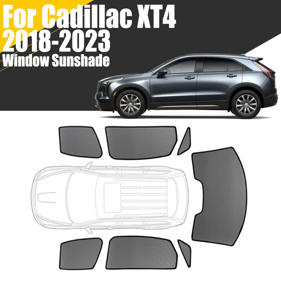 

Custom Magnetic Car Window Sunshade For Cadillac XT4 2018 - 2023 1st Gen SUV Curtain Mesh Front Windshield
