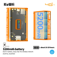 KuWFi Pro Outdoor Mini 4G Router: 5200mAh Portable Power Bank, 300Mbps LTE Hotspot with SIM Slot｜USB Charging for Camping/Travel
