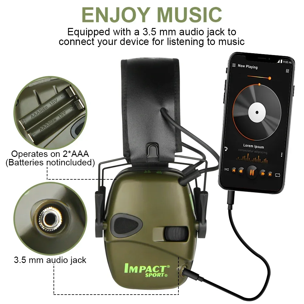 Original Outdoor Tactical Electronic Shooting Earmuff Outdoor Sports Anti-noise Headset Impact Sound Amplification Hearing