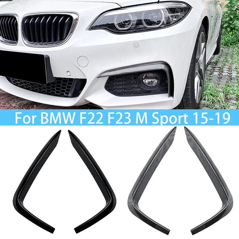 

Car Front Bumper Air Vent Intake Canards Upper Trim Splitters Spoiler Fog Lamp Spoilers For BMW 2 Series F22 F23 M Sport 15-19