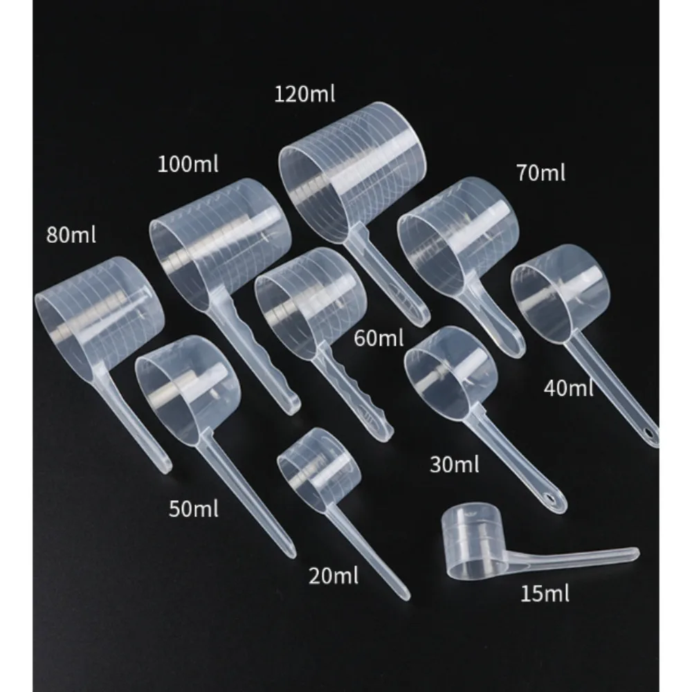 5Pcs/set Flat-bottomed Spoon Coffee Scoop Plastic Measuring Spoon with Scale High Quality Home Kitchen Baking Accessories