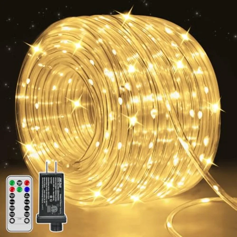 

Светодиодные гирлянды для улицы, 600 светодиодов, IP68, водонепроницаемые, с вилкой и пультом дистанционного управления, для улицы, патио, бассейна, спальни