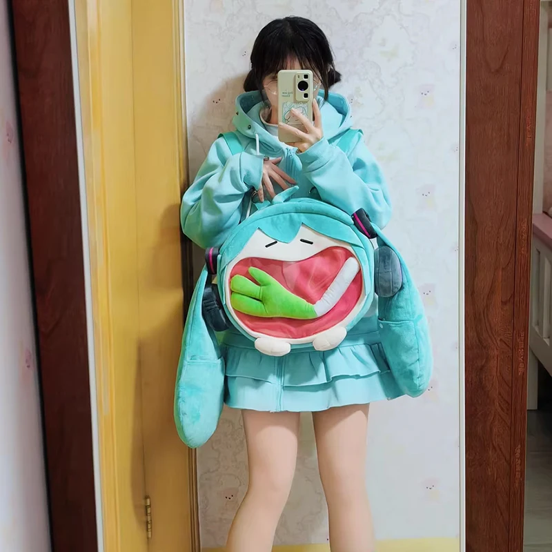 Сумка на плечо Hatsune Miku, новый рюкзак, милый плюшевый мультяшный рюкзак для девочек, Студенческая сумка, пакет, детские подарки, игрушки