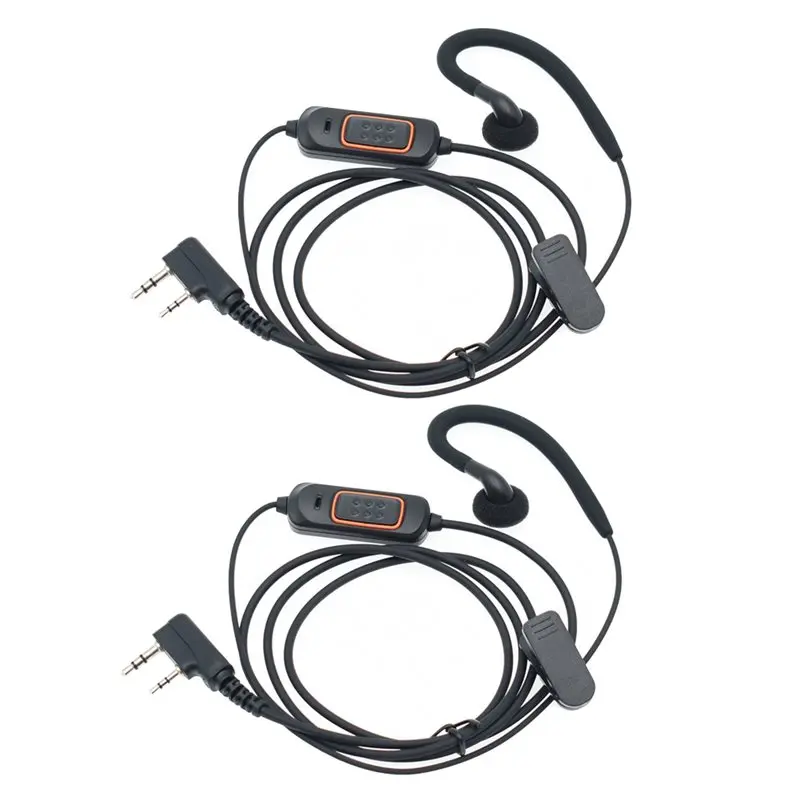 FULL-2PCS K-Head Headset Mic Walkie Talkie Earphones Waterproof K-Head Walkie Talkie Earpiece For Baofeng UV-5R UV-5RH