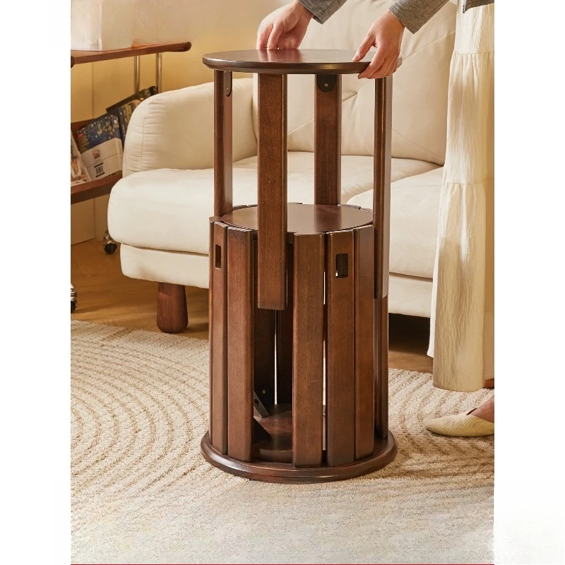 Stackable Solid Wood Round Stool, Household Storage Stool, Spare Stacking Bench Chair for Home Use