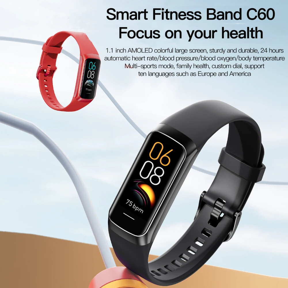 Clock Men AMOLED Screen Smart Watches Blue Tooth Call Measurement Temperature Heart Rate Sleep Sports Health Bracelet Women