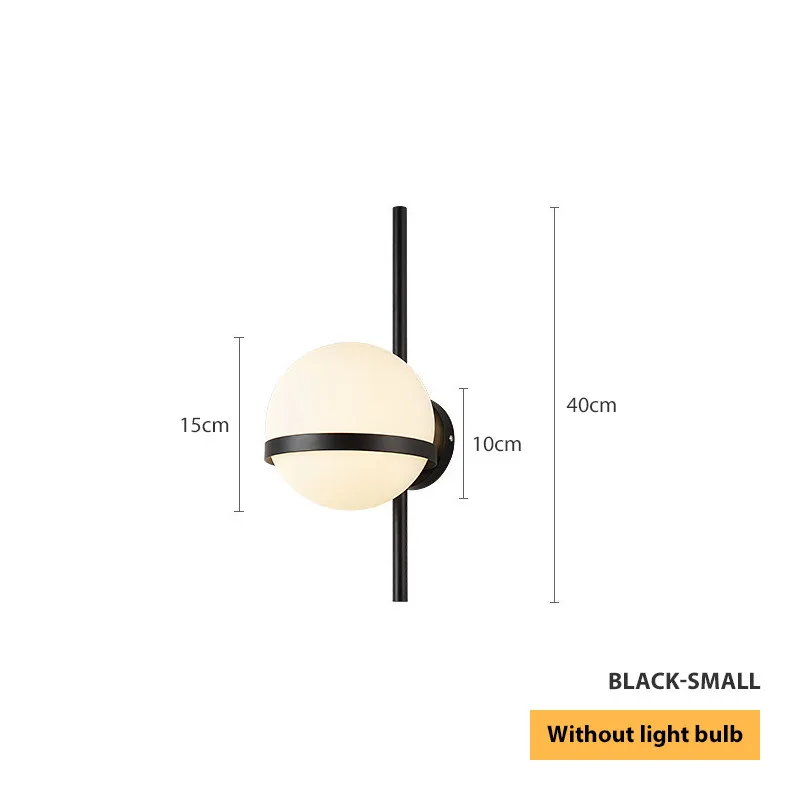 Palma Wandlamp Scandinavische wandlamp bol Modern Creatief Glazen wandlamp Ronde maan Nachtkastje Woonkamer Smeedijzeren ganglamp
