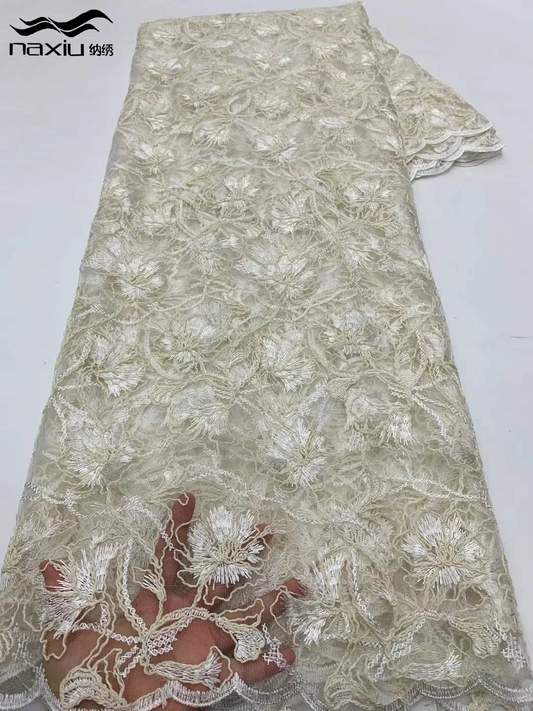 

Африканская гипюровая кружевная ткань Madison, 2025 г., высококачественное кружево, 5 ярдов, вышивка, нигерийский шнур, кружевная ткань для вечернего платья