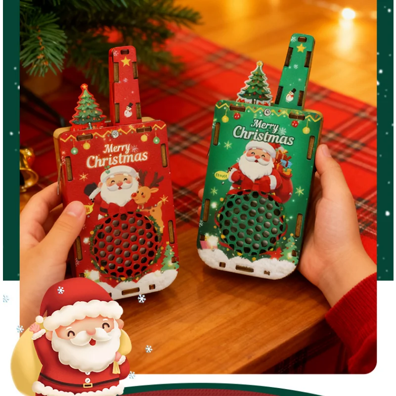 Children's DIY Christmas Walkie-talkies Distance Wireless Paging Technology Primary School Science Handicraft Class USB Charging