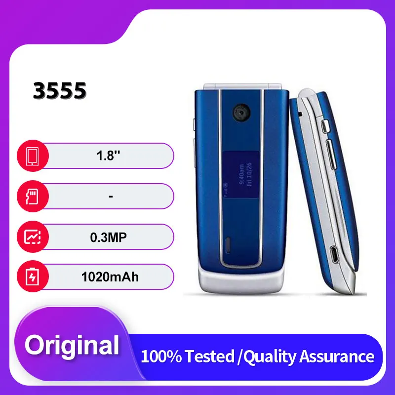 هاتف محمول أصلي غير مقفول 3555 بشريحة واحدة GSM 900/1800 مزود بتقنية البلوتوث ولوحة مفاتيح عربية روسية مصنوعة في فنلندا