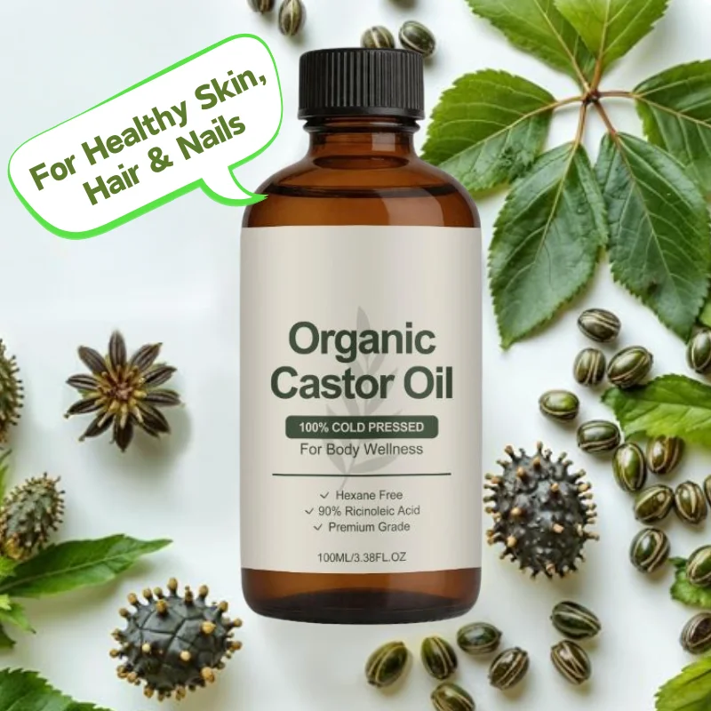 Premium Organic Castor Oil For Healthy Skin, Hair & Nails Moisturizing Natural Oil For Hair Growth Skin Body Wellness Oil 100ml