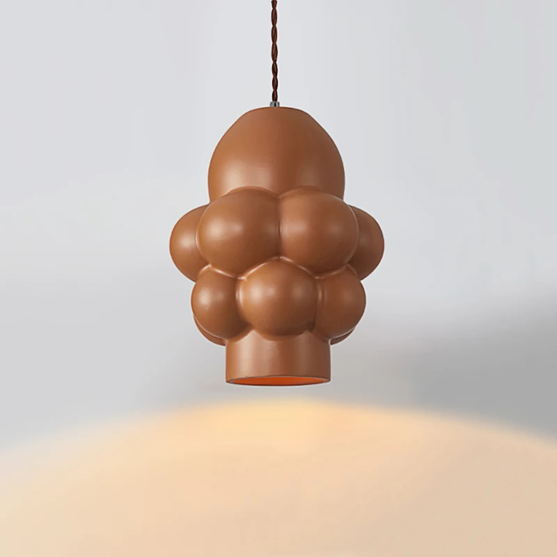 Scandinavian Studio Minimalist Decorative Lights Nordic Cream Style Green Orange White Bedroom Dining Table Led Pendent Lamp