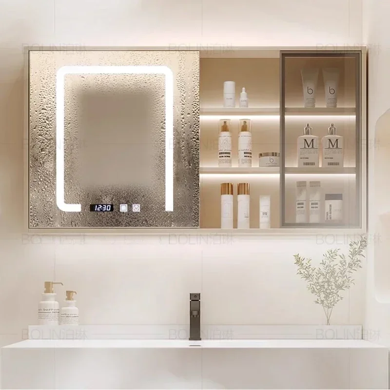 c13-Nordic Luxury Hotel Bathroom Cabinet Rock Slab Wall Mounted Seamless Ceramic Integrated Basin Mirror Cabinet Home FurnitureC