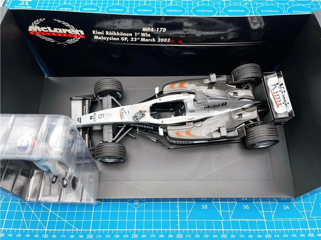 

Minichamps 1:18 F1 MP4-17D Райкконен Малайзия 2003, коллекционная статическая модель автомобиля из смолы и металла, лимитированная серия, подарок