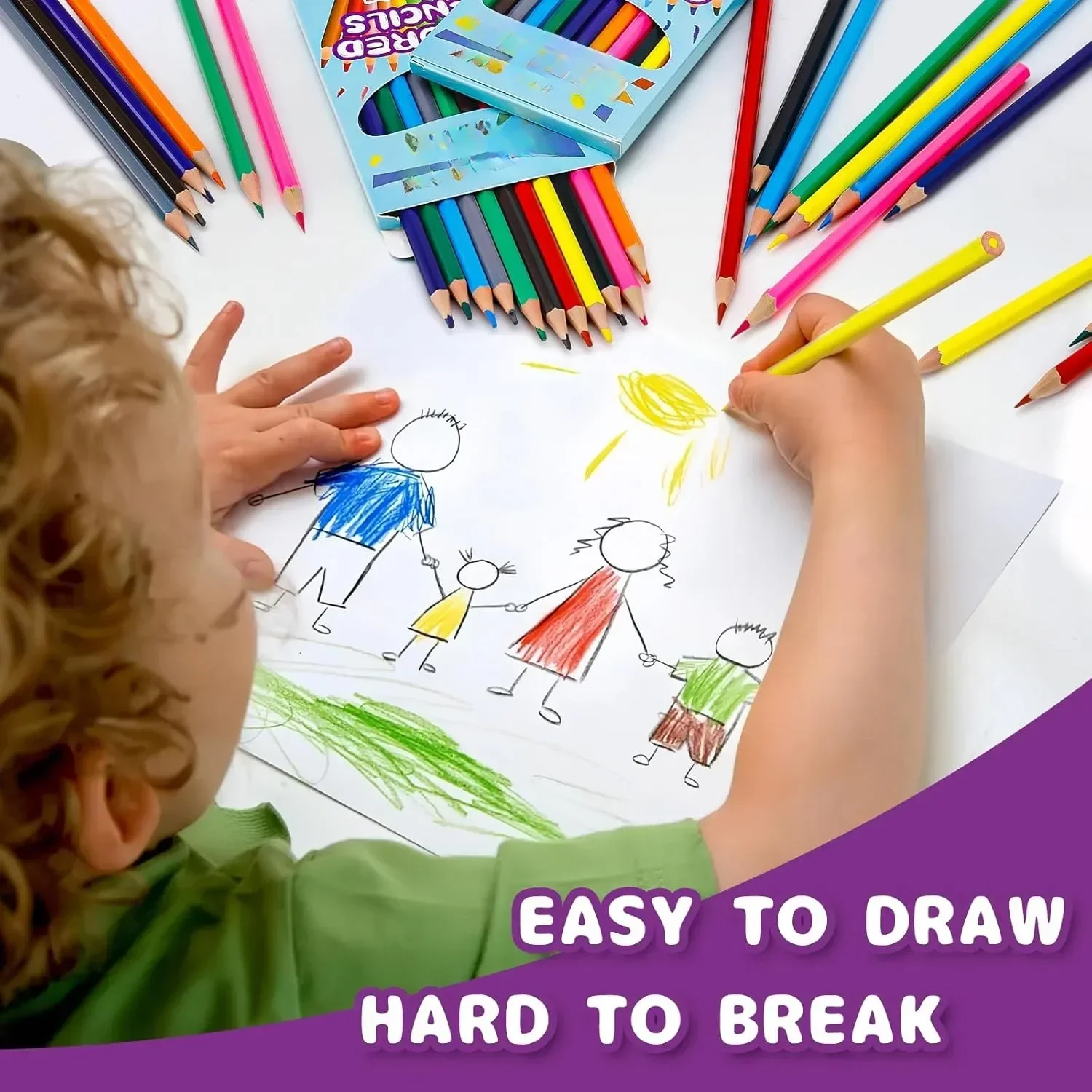 أقلام تلوين ممتازة، قلب ناعم، عدد 288، 12 قلم رصاص ملون مشحذ مسبقًا بكميات كبيرة