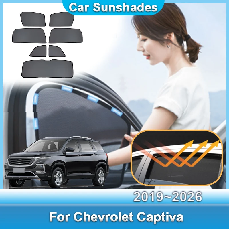 For Chevrolet Captiva MK2 Accessories 2019~2026 Window Mesh Sunshade Privacy Curtain Anti-mosquito UV Protection Visors Parts