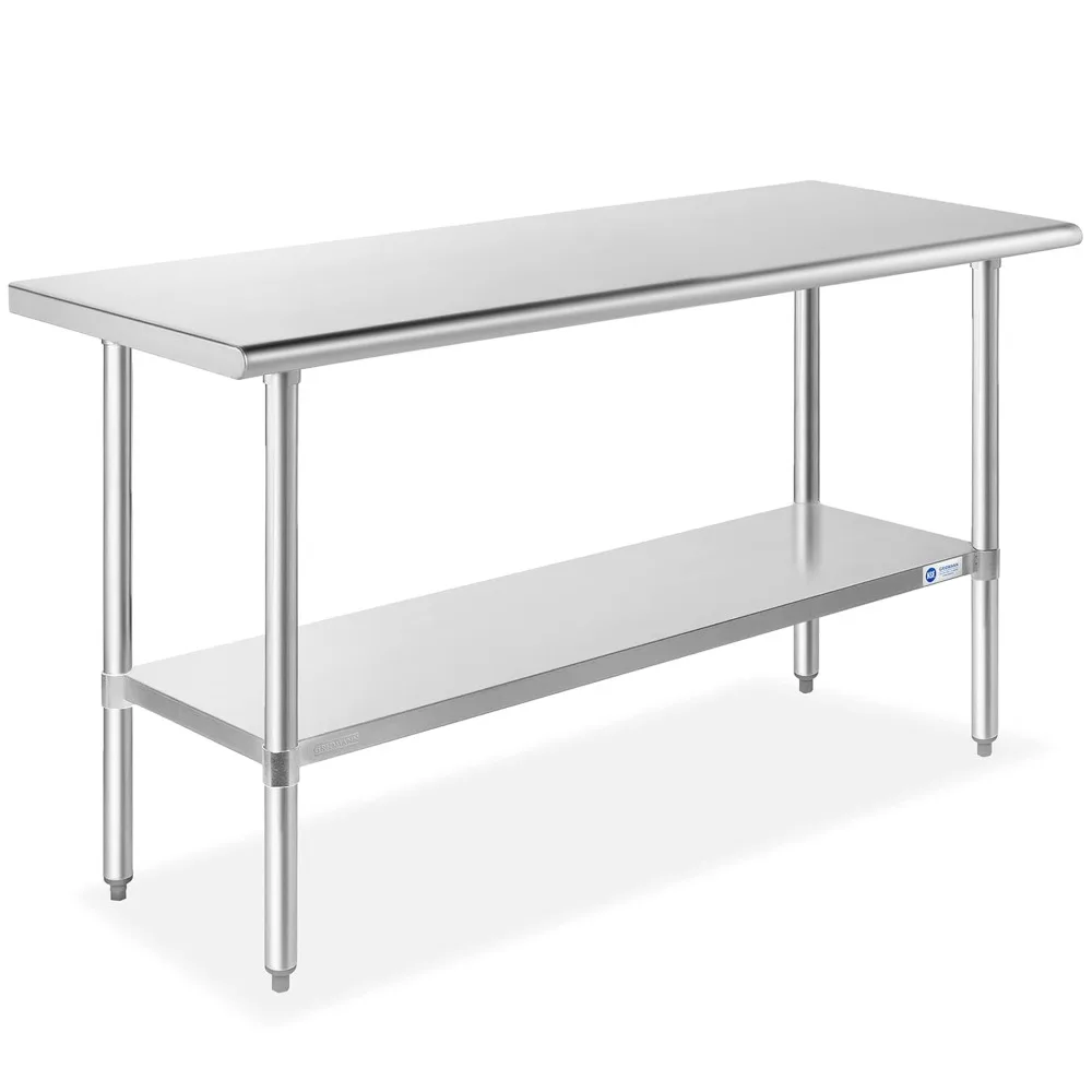 

GRIDMANN Stainless Steel Work Table 60 x 24 Inches, NSF Commercial Kitchen Prep Table with Under Shelf for Restaurant