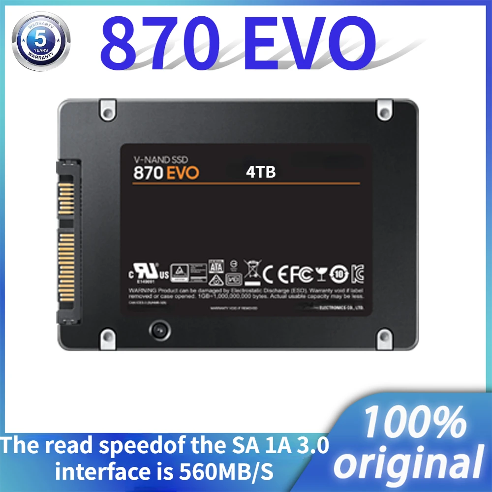 4TB Solid State Disk SSD 870 EVO 500G 1TB 2TB Internal HDD Hard Drive Sata3 2.5 Inch for Laptop Microcomputer Desktop