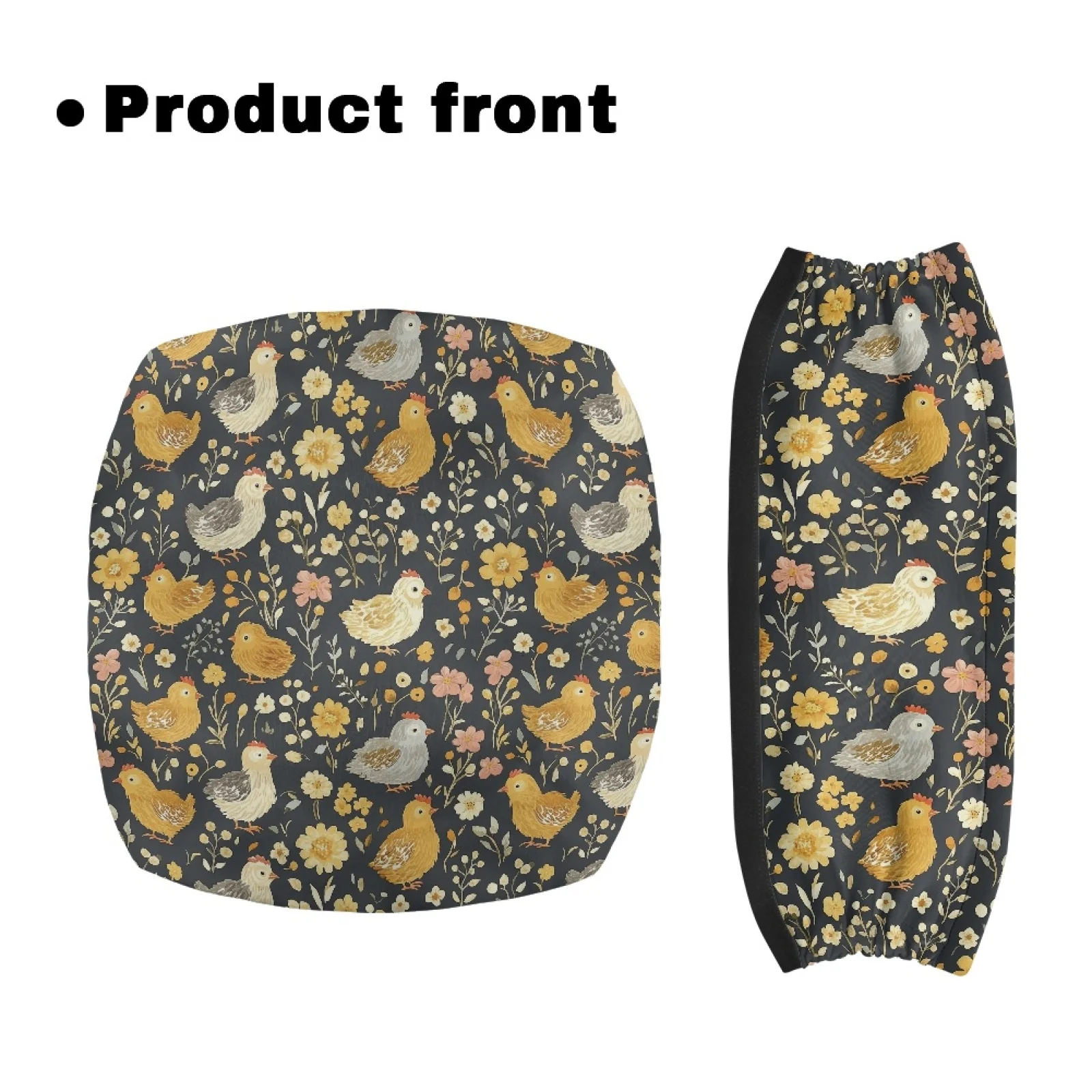 Coloranimal Chicken Floral 2 Pcs Walker Seat Back Rest Covers Improved Comfort Rollator Walker Accessories for Senior Ladies