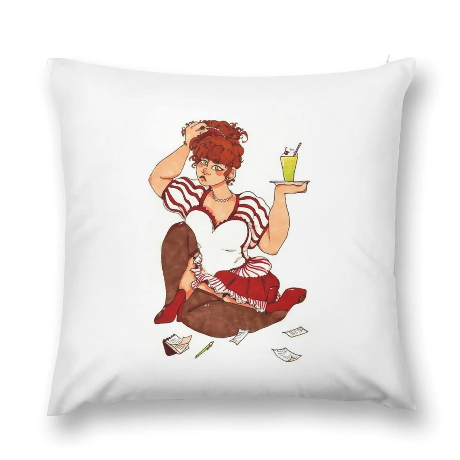 

Classic Diner Pin-Up Girl Cartoon Throw Pillow Cushion Child Pillow Covers Decorative Pillowcase pillow