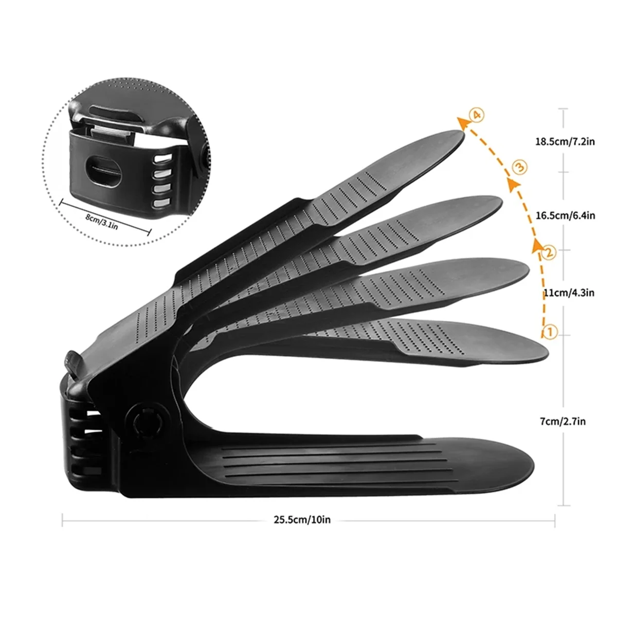 

Y31A 12 Pack Shoe Slots Organizer Shoe Storage Shoe Space Savers 50%, 4 Levels Adjustable Shoe Rack