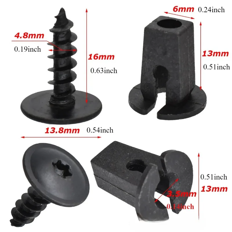 40PCS Torx Self Tapping Screw Clip Fastener for VW Audi Seat Golf Chassis Mudguard Engine Trim Fixing Bolts