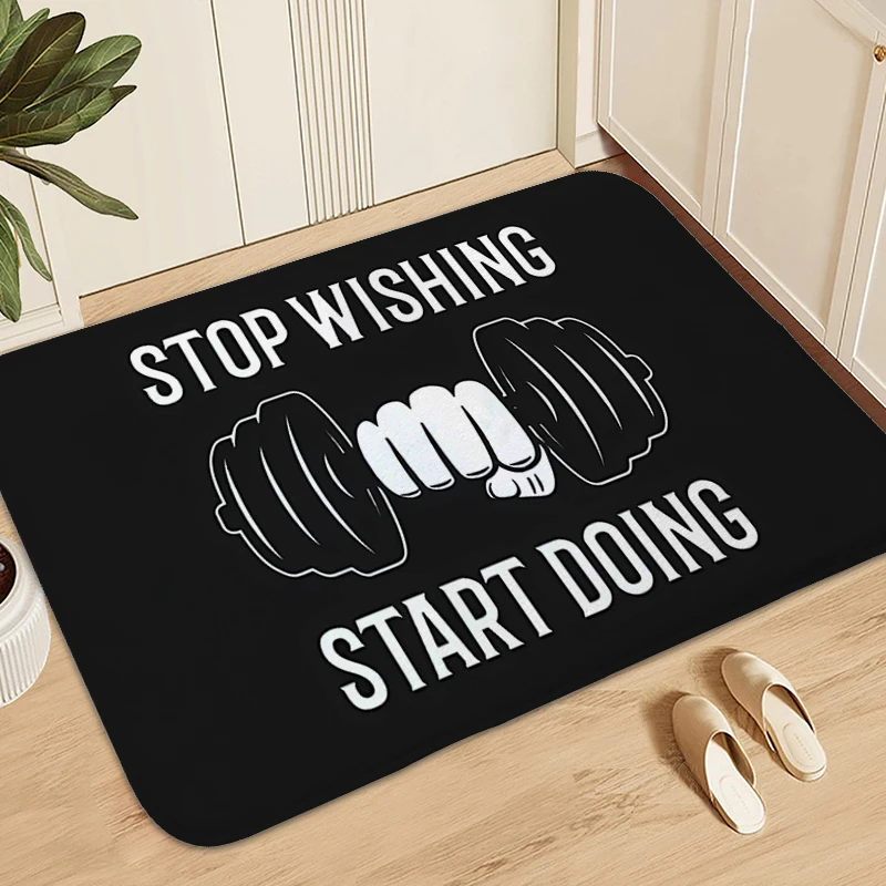 

Gym Veranda Floor Mat Carpets for Living Room Outdoor Entrance Doormat Washable Non-slip Kitchen Bathroom Bedroom Rug Home