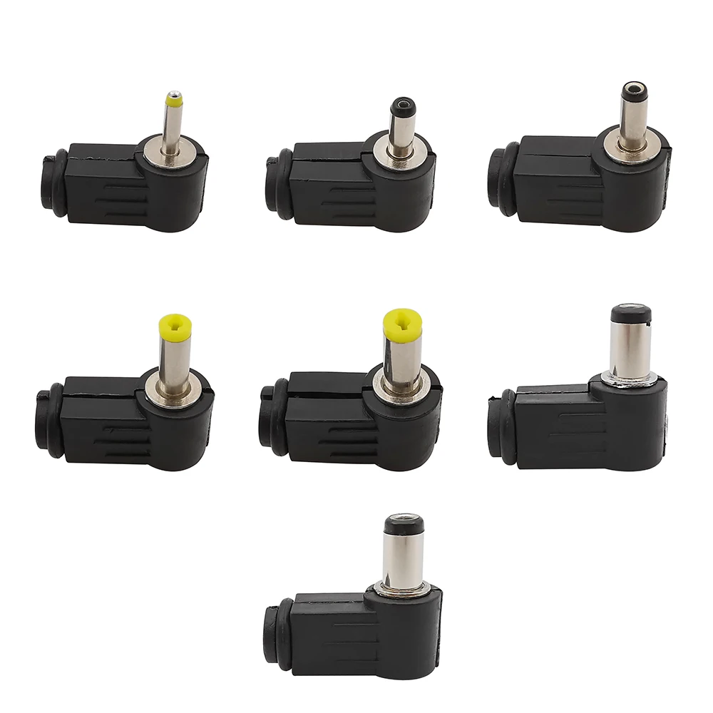 5Pcs 90 Degree Right Angle DC Power Male Plug Welding Connector 2.5*0.7/3.5*1.1/3.5*1.35/4.0*1.7/4.8*1.7/5.5*2.1/5.5*2.5mm Plugs