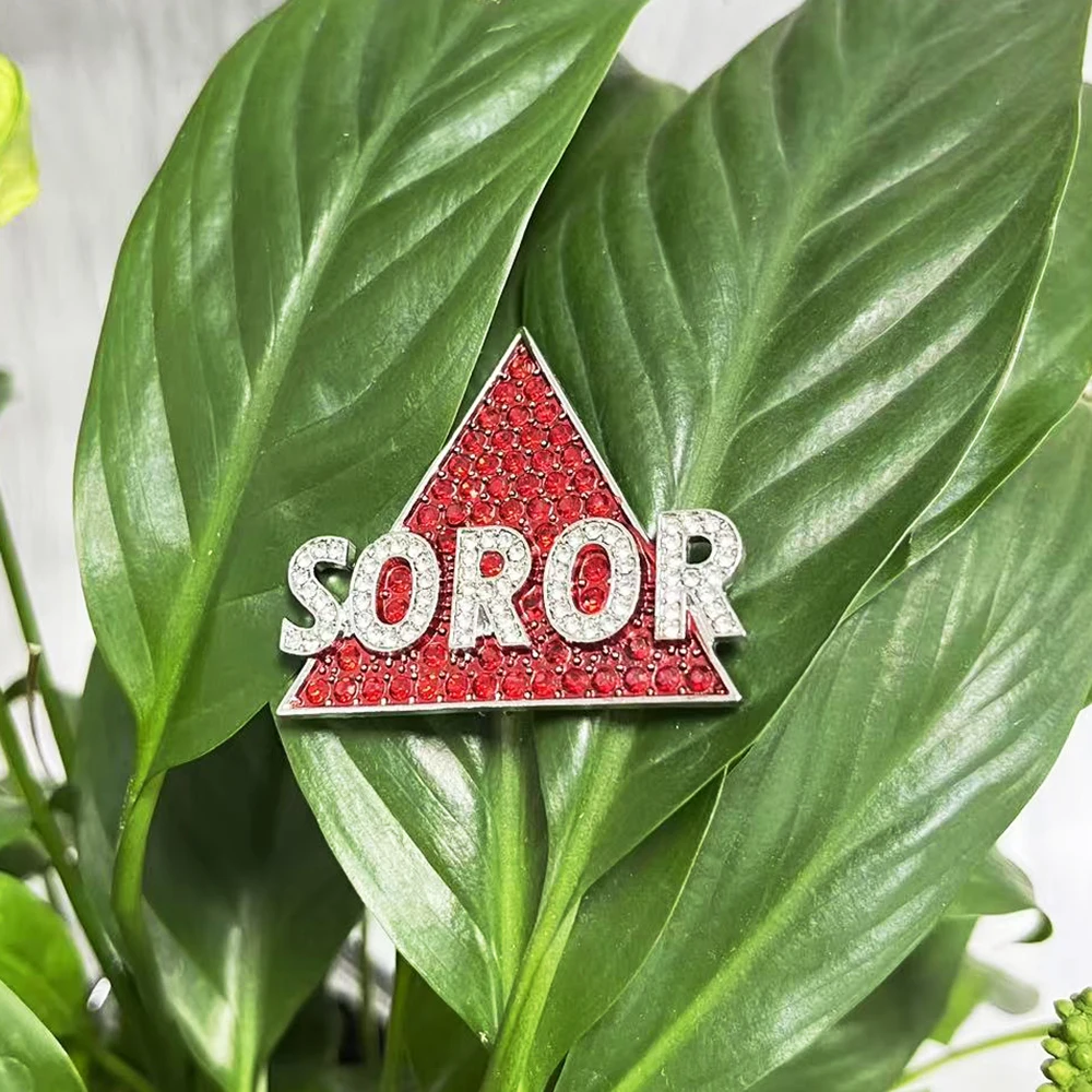 2026 New University Club Graduation Ceremony Sister Gift Delta SOROR Red Pyramid Brooch