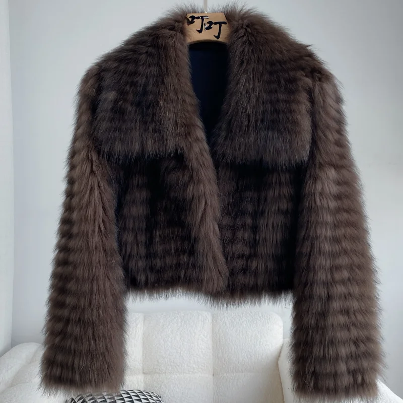 Autumn Winter Short Fox Fur Coat Warm Soft Women's Leather Fur Coats Elegant Luxury Chic Female Clothing Fluffy Jacket 2026
