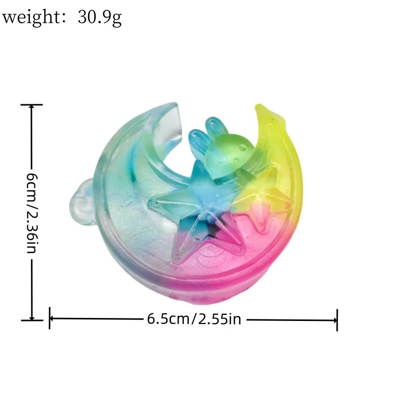 Brinquedo sensorial bonito colorido gradiente ovelha lua coelho peixinho squeeze brinquedo tpr silicone pitada descompressão brinquedo crianças presentes