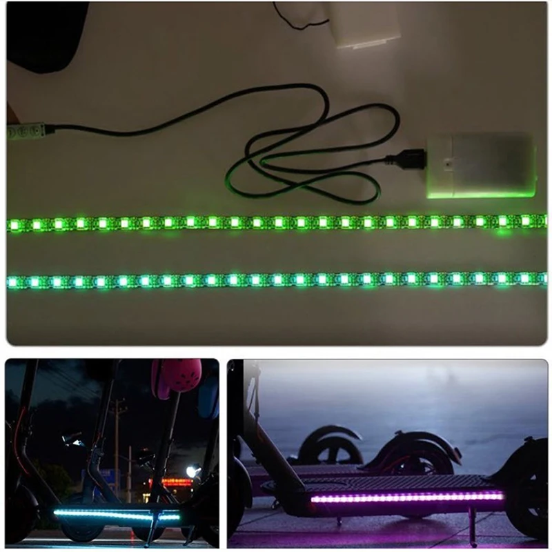 Waterproof LED Light Strip Xiaomi M365 Electric Scooter Skateboard Chassis Light Multicolor Conversion Night Light Strip