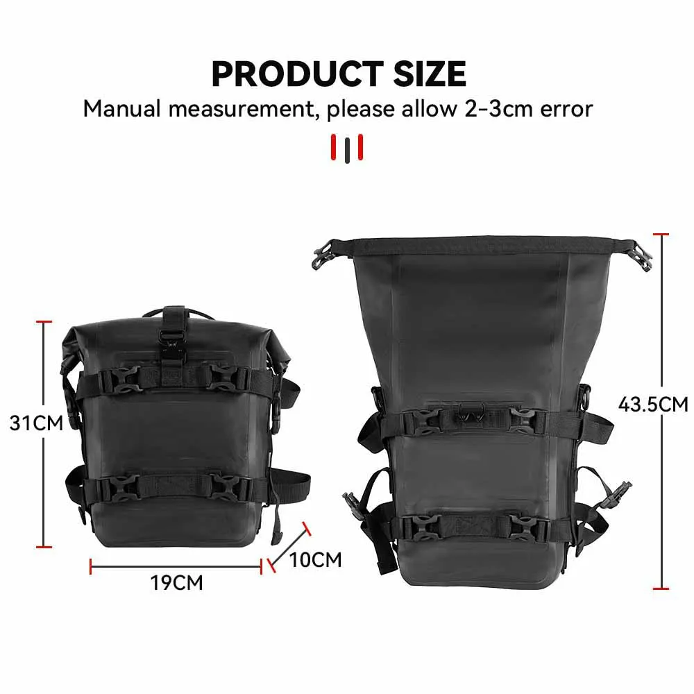 Crash Bar Bag Motorcycle Waterproof Motor Bumper Dry Bag Outdoor Tank Side Tool Pack Side Saddle Universal Tools Storage Bag