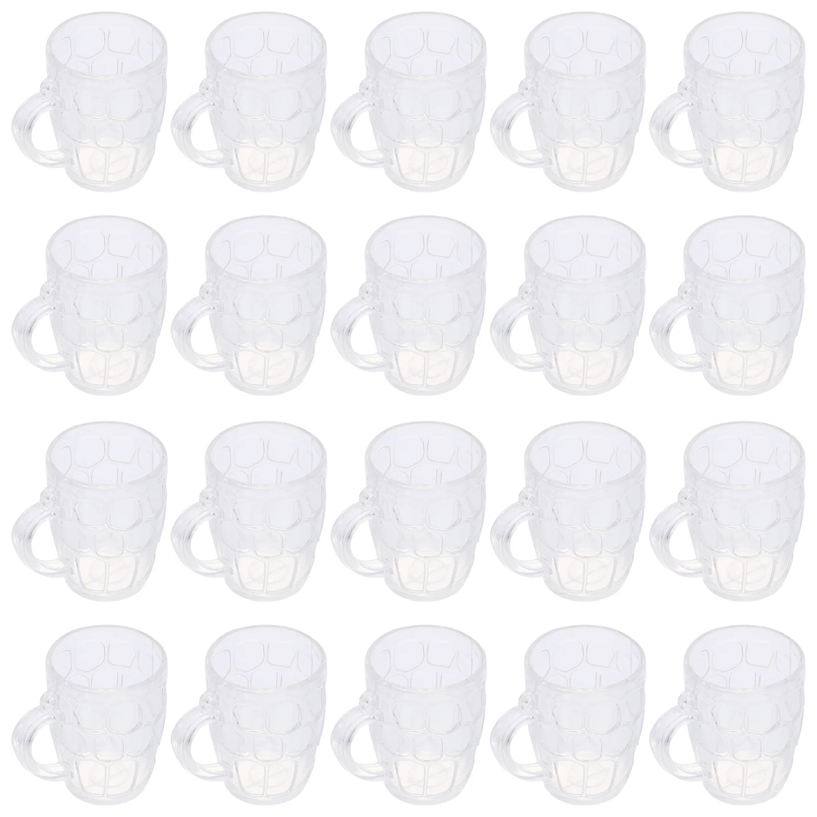 20 Pcs Beer Mug Mini Plastic Cups Beverage Toys for DIY Crafts Children’s Kids Kitchen Play Food Big Props