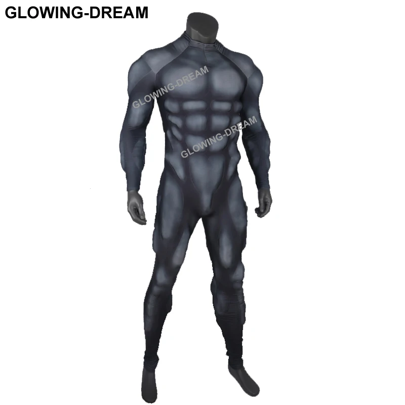 High Quality Black Muscle Costume 3D Relief Muscle Padding Suit Black Muscle Suit For Heros