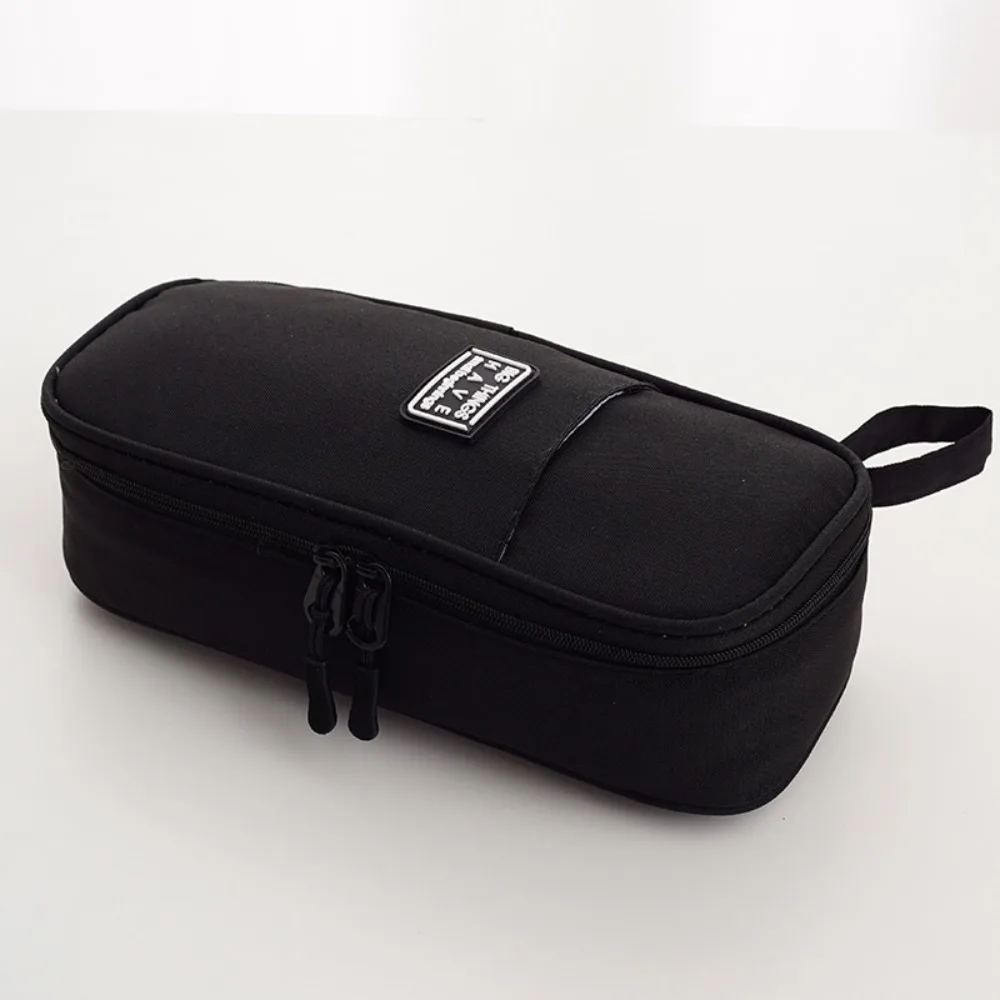 Large Capacity Pencil Cases Pen Slot Grid Pocket Students Pen Bag Multi-compartment Double Layer Stationery Storage Pouch Office