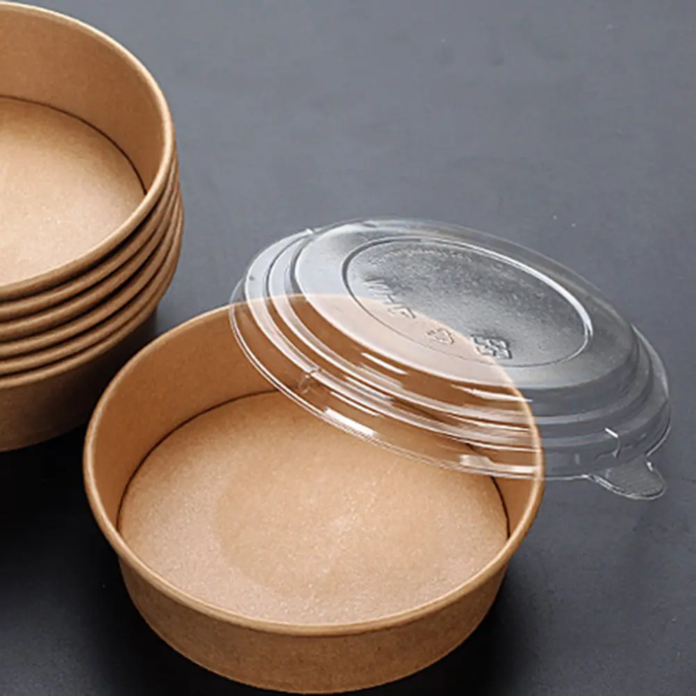20Pcs Kraft Paper Bowls Leakproof Disposable Salad Bowls Food Containers Meal Prep Round to Go Box Party Favor 16Oz view 2