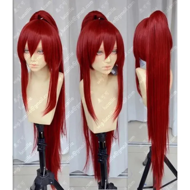 

High Quality Anime Fairy Tail Erza Scarlet 100cm Long Ponytail Cosplay Wig E064