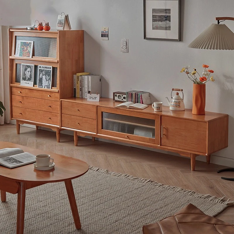 

French Aesthetic Tv Stands With Storage Modern Classic Mid Century Tv Stands Metal Handle Luxury Mueble Salón Tv Furniture Home