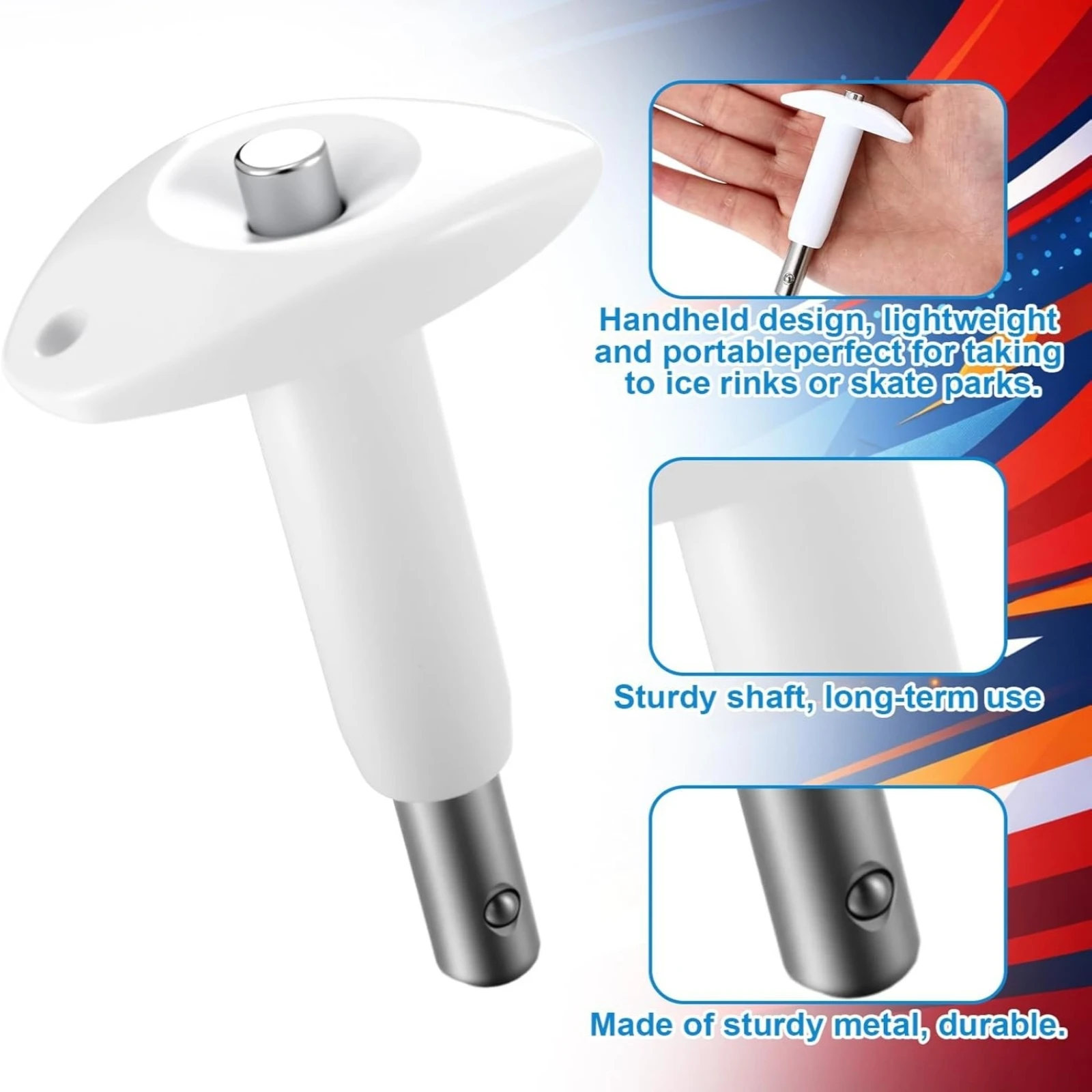 Skateboard T-Tool with Bearing Press Complete Skateboard Tool Kit Bearing Press Puller Compact T-Wrench Lightweight view 6