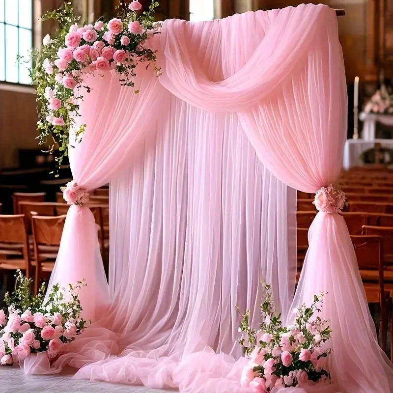 Voilage en tulle de 6 m pour arche, rideau transparent pour toile de fond, draperies pour photographie de mariage, baby shower et fête d'anniversaire