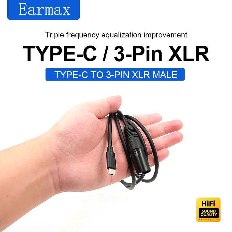 USB-C To 3-pin XLR TYPE-C Cable is For Audio Speakers Amplifiers Mixing Consoles Mobile Phones Laptops and IPads