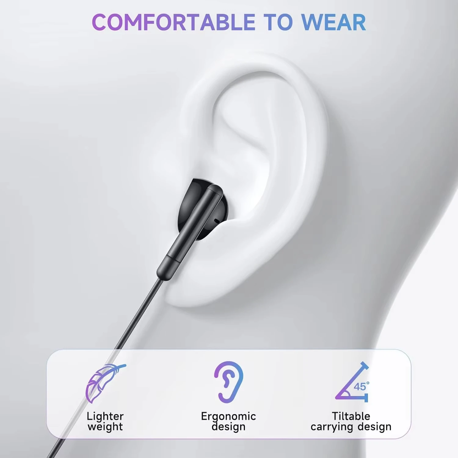 Cuffie cablate USB C Auricolari stereo HiFi con controllo del volume da 3,5 mm con microfono per Samsung Galaxy iPhone 16 15 Huawei